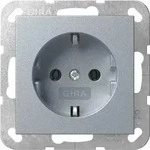 Gira System 55 Steckdose, 1f, aluminium, Unterputz, Steckdose CEE 7/3 (Typ F), IP20,