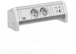 BACHMANN DESK 2xCEE7/3 1xUSB A/C 22W GST18 RAL9010