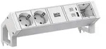 BACHMANN DESK2 ALU WHITE 2xCEE7/3 1xCM 1xUSB A/C 22W 0,2m GST18