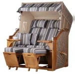 Mr. Deko Strandkorb Komplettset - bene living - Schleswig Pinie - PE mokka -...