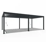Weide Deluxe | Pergola Voll Aluminium freistehend | 3,6 x 7,2 M | Lamellendach