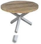 M&ouml;belliebling Esszimmertisch rund 140 cm Mangoholz Natur Silber RUNIS