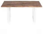 SalesFever Esstisch 140 x 80 cm | Tischplatte Akazie 35 mm | U-Gestell Metall