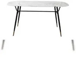 SIT M&ouml;bel Esstisch in Marmor-Optik | 160 x 90 cm | Tischplatte Glas wei&szlig; | Gestell