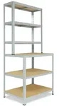 shelfplaza HOME 190x90x60 cm Werkbank Regal in verzinkt mit 6 B&ouml;den und 145 kg