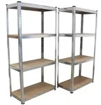 Baumarktplus Schwerlastregal 160x80x40 cm 2er Set Lagerregal Kellerregal Metallregal
