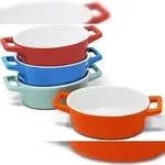 Mini Auflaufform 4er Set Oval Backform kleine auflauff&ouml;rmchen Keramik Keramik