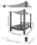 M&ouml;belliebling Himmelbett 180x200 cm Massivholzbett inkl. Himmel Akazie BELLA