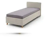 Meise M&ouml;bel Einzelbett FUN 90x200 cm | Bettgestell | Kopfteil glatt | Webstoff Beige