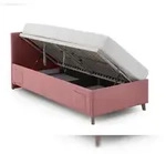 Meise M&ouml;bel Einzelbett Cool 90x200 cm | Bettkasten & Lattenrost | Cordstoff Rose 