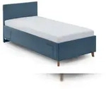 Meise M&ouml;bel Einzelbett Cool 120x200 cm | Bettkasten & Lattenrost | Cordstoff Ocean 