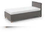 Meise M&ouml;bel Einzelbett FUN 90x200 cm | Bettgestell | Kopfteil glatt | Webstoff Grau