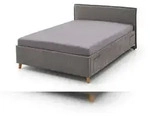 Meise M&ouml;bel Einzelbett FUN 120x200 cm | Bettgestell | Kopfteil glatt | Webstoff Grau