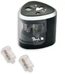 Peach PO102, Elektrischer Bleistiftspitzer, Schwarz, Wei&szlig;, 1,2 cm, 6 mm, Akku, AA