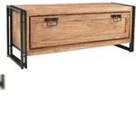 SIT M&ouml;bel Schuhschrank | 1 Klappe | Akazie natur | Altmetall antikschwarz | B 130 x