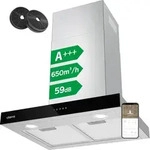 CIARRA A+++ Dunstabzugshaube 60 cm 650 m3/h Wandhaube WIFI +APP & Touch Control Boost