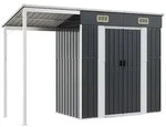 vidaXL Gartenhaus mit Schleppdach Anthrazit 277x107x181 cm Stahl