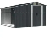 vidaXL Ger&auml;tehaus Anthrazit 277x279x179 cm Verzinkter Stahl