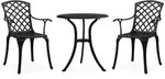 vidaXL 3-tlg. Bistro-Set Aluminiumguss Schwarz