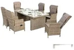 Merxx Riviera Set 13tlg., 2 GD-Sessel, 4 Sessel, 1 Tisch 200 x 100 x 78 cm,