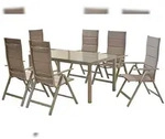 Merxx Taviano Set 7tlg., 6 Klappsessel, 1 Tisch 150 x 90 cm, Aluminium, Silber