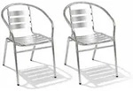 2 St&uuml;ck stabile Aluminuim Bistrost&uuml;hle Gartenstuhl stapelbar