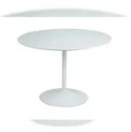 SalesFever Esstisch rund &Oslash; 110 cm | Tischplatte MDF Marmoroptik | Gestell Metall | B