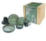 CreaTable Nordic Fjord Green Kombiservice 10-tlg Steinzeug