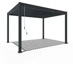 Weide Deluxe | Pergola Voll Aluminium freistehend | 3 x 4 M | Lamellendach anthrazit