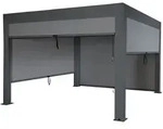 Mendler Pergola HWC-L46 mit Seitenwand, Gartenpavillon Lamellen-Pavillon Rollo,