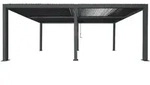 Mendler Pergola HWC-L46, Gartenpavillon Lamellen-Pavillon, 10cm-Aluminium-Gestell,