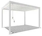 Weide Deluxe | Pergola Voll Aluminium freistehend | 3 x 4 M | Lamellendach wei&szlig;