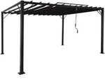 Mendler Pergola HWC-L40, Garten Lamellen-Pavillon Terrassen&uuml;berdachung,