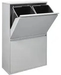 ARREGUI Basic CR602-B Recycling Abfalleimer / M&uuml;lleimer aus Stahl mit 4 Inneneimern,