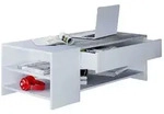 VCM Tindus Couchtisch 1 Schublade, 3 Regale wei&szlig;/Beton-Optik.