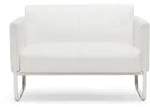 Loungesofa ARUBA Gestell wei&szlig;grau Kunstleder 2-Sitzer wei&szlig; hjh OFFICE