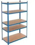 ECD Germany Werkstattregal Schwerlastregal 200x100x50 cm Blau aus pulverbeschichtem