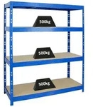PROREGAL Profi Schwerlastregal RHINO | HxBxT 180x160x60cm | 4 Spanplatten-Ebenen 8mm
