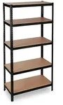 Relaxdays Schwerlastregal, Traglast 1325 kg, 5 Ebenen, zum Stecken, Keller, Garage,