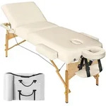 TECTAKE 3 Zonen Massageliege Somwang mit 7,5cm Polsterung und Holzgestellbeige