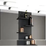 VCM Badm&ouml;bel Spiegel Budasi Schwarz H. 59 x 112 cm x T. 12 cm