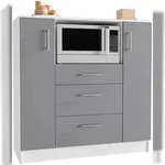 VCM K&uuml;chenm&ouml;bel Unterschrank Esilo Wei&szlig; / Anthrazit H. 110 x B. 109 x T. 40 cm