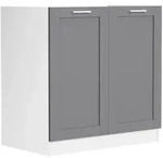 VCM K&uuml;chenm&ouml;bel Unterschrank Colura Wei&szlig; / Anthrazit H. 82 x B. 80 x T. 46 cm