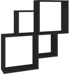 vidaXL W&uuml;rfelregal Schwarz 80x15x78,5 cm Holzwerkstoff