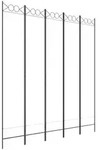 vidaXL 5-tlg. Paravent Wei&szlig; 200x220 cm Stoff