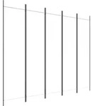 vidaXL 5-tlg. Paravent Wei&szlig; 250x200 cm Stoff