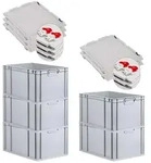 PROREGAL SuperSparSet 5x Eurobox NextGen Economy mit Scharnierdeckel & roten