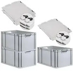 PROREGAL SuperSparSet 3x Eurobox NextGen Economy mit Scharnierdeckel & schwarzen