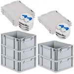 PROREGAL SuperSparSet 5x Eurobox NextGen Economy mit Scharnierdeckel & blauen