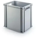 PROREGAL Eurobeh&auml;lter mit offenem Griff | HxBxT 40x30x40cm | 37 Liter | Grau 
